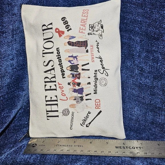T Swift Eras Tour Pencil Pouch Cotton Canvas Zipper - Picture 5 of 6